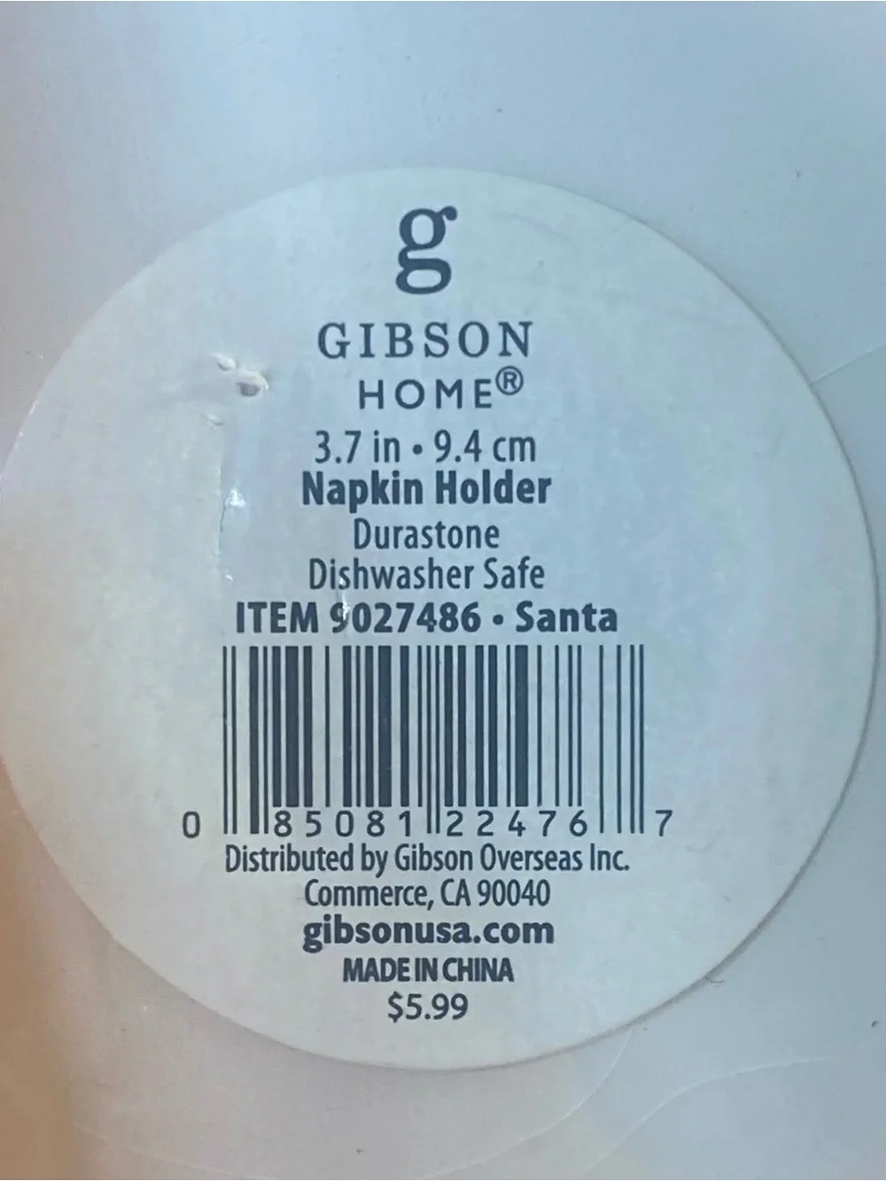 Gibson Home Santa Napkin Holder Christmas Card Holder Holiday Whimsy Ceramic